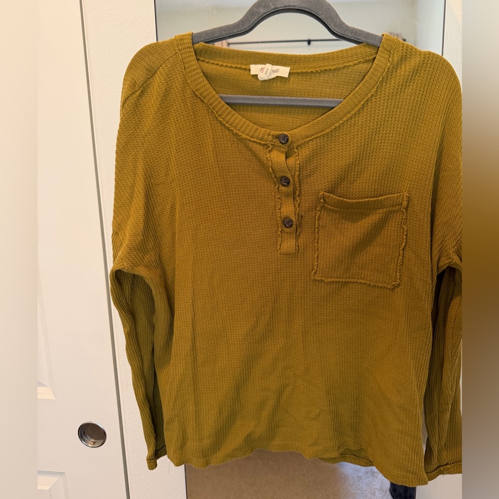 Madewell Mustard Ribbed Knit Top